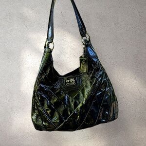 !! SOL DO NOT BUY !! Vintage Coach Black Quilted Patent Leather Hobo Bag